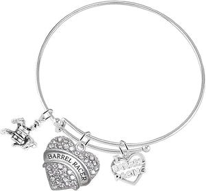 I Love Barrel Racing Adjustable, Hypoallergenic. Nickle, Lead Free