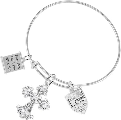 Christian 3 Charm Adjustable Bracelet Hypoallergenic, Safe-Nickel, Lead, Free