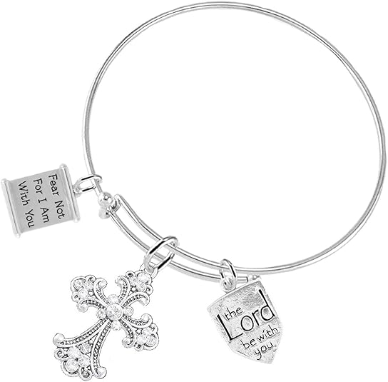 Christian 3 Charm Adjustable Bracelet Hypoallergenic, Safe-Nickel, Lead, Free