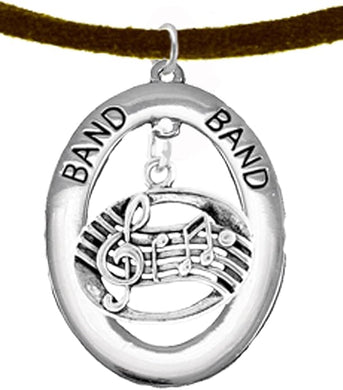 Band Music Notes Hypoallergenic Adjustable Necklace, Safe-Nickel, Lead Free