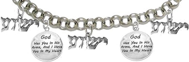 Messianic God Has You In His Arms, And I Have You In My Heart, & Yeshua Charms Adjustable Bracelet, Hypoallergenic, Safe-Nickel, Lead, Cadmium Free