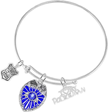 I Love My Policeman Bracelet, Hypoallergenic Adjustable Nickle, Lead Free