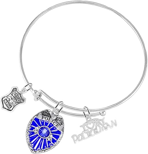 I Love My Policeman Bracelet, Hypoallergenic Adjustable Nickle, Lead Free