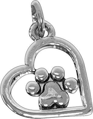 Paw In Heart, Beautiful Silvertone Finish. Comes With Jump Ring. What A Wonderful Gift For Yourself Or Someone Special. Hypoallergenic-Safe, No Nickel, Lead, Or Cadmium In The Metal. Cardinali®Jewelry ©2024
