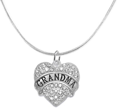 Grandma Crystal Heart Necklace, Safe-Hypoallergenic, Nickel, Lead & Cadmium Free!