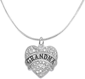Grandma Crystal Heart Necklace, Safe-Hypoallergenic, Nickel, Lead & Cadmium Free!