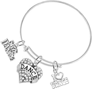 Dance 3 Charm Bracelet, Safe-Hypoallergenic, Nickel, Lead and Cadmium Free