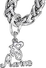 Marine, I Love My Marine, Wheat Chain Necklace Hypoallergenic, Safe-Nickel, Lead, Cadmium Free
