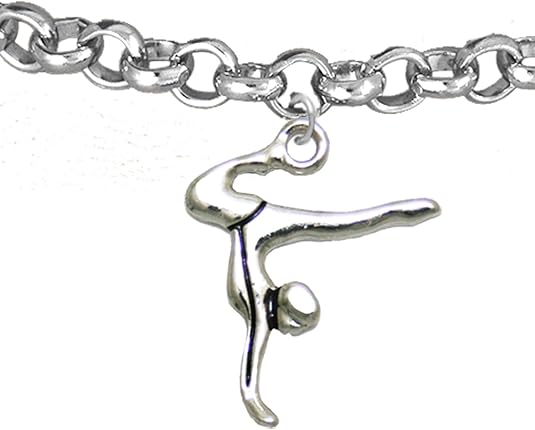 Gymnast Standing On Hands Charm Bracelet Safe-Nickel, Lead & Cadmium Free!