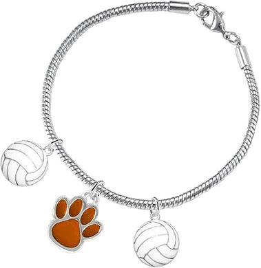 Orange Paw Volleyball, Adjustable, Safe-Hypoallergenic, Nickel, Lead Free