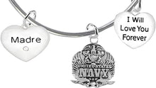 Madre, I Will Love You Forever, Navy Hypoallergenic, Safe-Nickel Free, No Poisonous Lead Or Cadmium
