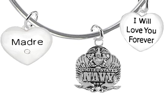 Madre, I Will Love You Forever, Navy Hypoallergenic, Safe-Nickel Free, No Poisonous Lead Or Cadmium