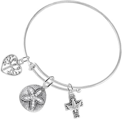 The Legend Of The Sand Dollar Christian, 3 Charm Adjustable Hypoallergenic, Safe-Nickel, Free