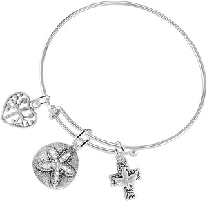 The Legend Of The Sand Dollar Christian, 3 Charm Adjustable Hypoallergenic, Safe-Nickel, Free