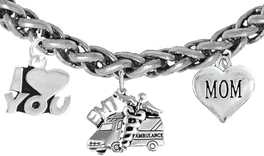 EMT, Mom Wheat Chain Bracelet, Hypoallergenic, Safe-Nickel, Lead, Cadmium Free