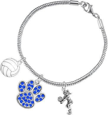 Blue Crystal Paw Volleyball, Adjustable, Safe-Hypoallergenic, Nickel, Lead and Cadmium Free