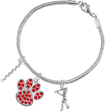 The, Majorette Jewelry Red Crystal Paw Hypoallergenic Adjustable, Safe-Nickel, Lead Free