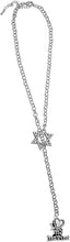 Jewish Marine, I Love My Marine Crystal Heart, Through A Crystal Star Of David, Rolo Chain Necklace Hypoallergenic, Safe-Nickel, Lead, And Cadmium Free