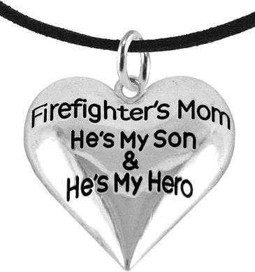 Firefighter, My Son is My Hero Adjustable Necklace, Hypoallergenic, Safe-Nickel, Lead, Cadmium Free