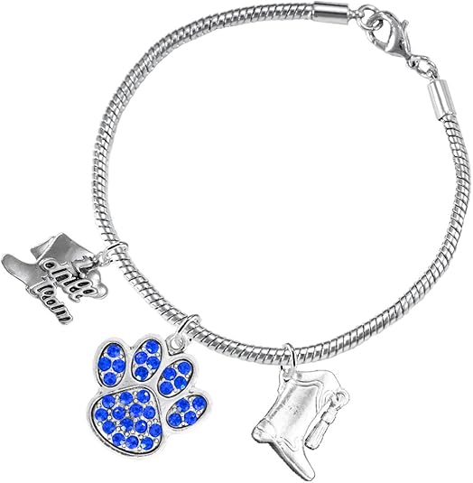 The, Drill Team Jewelry Blue Crystal Paw Hypoallergenic Adjustable, Safe-Nickel, Lead Free