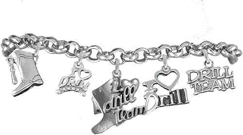 Drill Team, I Love Drill Team 5 Charm Bracelet, Hypoallergenic Safe-Nickel, Lead & Cadmium Free 1182-1181-1671-844-714B2