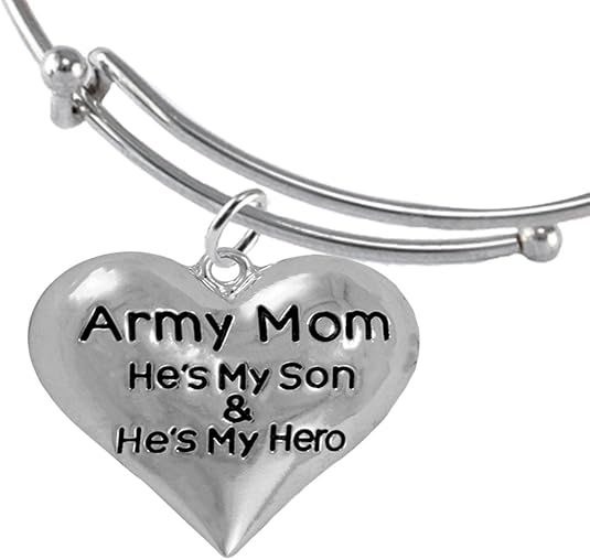 Army, My Son is My Hero Adjustable Bracelet, Hypoallergenic, Safe-Nickel, Lead, Cadmium Free