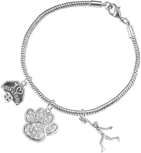 Crystal Paw Basketball Jewelry, Adjustable, Safe-Hypoallergenic, Nickel, Lead Free