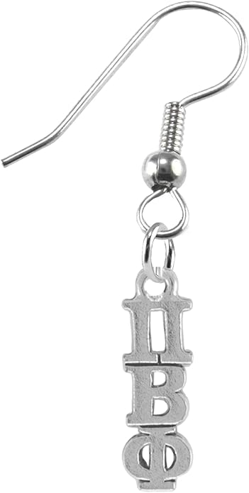 Pi Beta Phi, Authorized Sorority Jewelry Manufacturer,Fishhook Earrings, Hypoallergenic, Safe-No Nickel, No Lead, And No Poisonous Cadmium