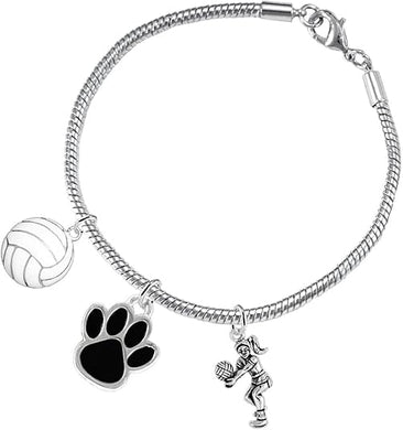 Black Paw Volleyball, Adjustable, Safe-Hypoallergenic, Nickel, Lead and Cadmium Free