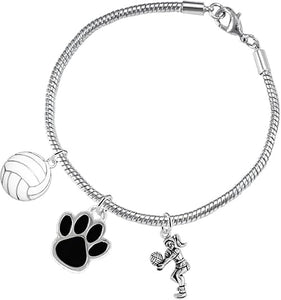 Black Paw Volleyball, Adjustable, Safe-Hypoallergenic, Nickel, Lead and Cadmium Free