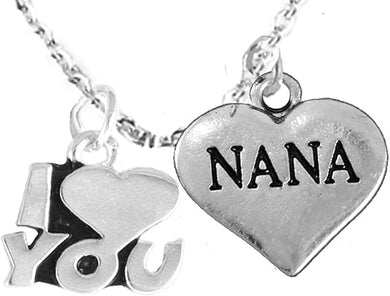 Nana I Love You Adjustable Curb Chain Necklace, Hypoallergenic, Safe-Nickel, Lead, Cadmium Free