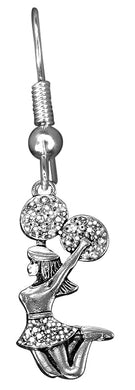 Cheer,Jumping Cheerleader Earring Covered With Sparkling Austrian Crystal Solid.925 Sterling Silver Fishhook Wires. What A Wonderful Gift For Yourself,Or Someone Special,Comes In Black Velvet Bag