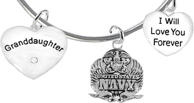 Granddaughter, I Will Love You Forever, Navy Hypoallergenic, Safe-Nickel Free, No Poisonous Lead Or Cadmium