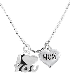 Mom I Love You Adjustable Curb Chain Necklace, Hypoallergenic, Safe-Nickel, Lead, Cadmium Free