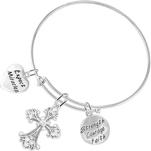 Christian 3 Charm Adjustable Bracelet Hypoallergenic, Safe-Nickel, Lead, Free