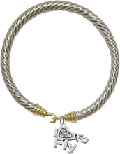 I Love To Fly, Hypoallergenic Genuine Cable Gold/Silvertone Charm Bracelet, Nickel, Lead, And Cadmium Free