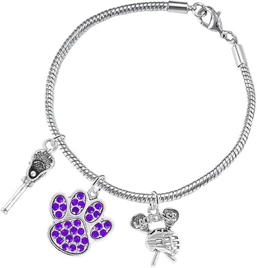 Lacrosse Jewelry, Purple Crystal Paw Jewelry, Hypoallergenic Safe-Nickel, Lead and Cadmium Free!