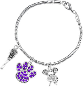 Lacrosse Jewelry, Purple Crystal Paw Jewelry, Hypoallergenic Safe-Nickel, Lead and Cadmium Free!