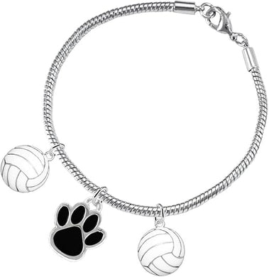 Black Paw Volleyball, Adjustable, Safe-Hypoallergenic, Nickel, Lead and Cadmium Free