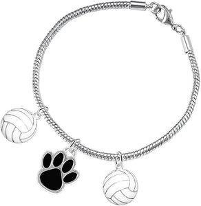 Black Paw Volleyball, Adjustable, Safe-Hypoallergenic, Nickel, Lead and Cadmium Free