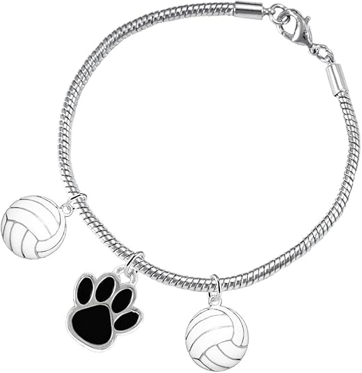 Black Paw Volleyball, Adjustable, Safe-Hypoallergenic, Nickel, Lead and Cadmium Free