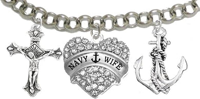 Navy Wife, Adjustable Hypoallergenic, Safe-Nickel, Lead, Cadmium Free
