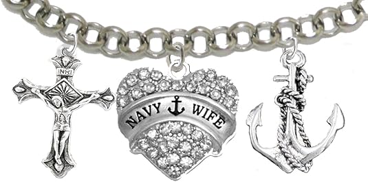 Navy Wife, Adjustable Hypoallergenic, Safe-Nickel, Lead, Cadmium Free