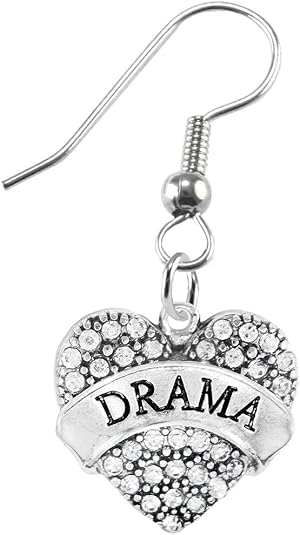 Drama Crystal Heart Hypoallergenic Earring. Nickle and Lead Free!