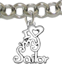 Navy, I Love My Sailor, Adjustable Bracelet Hypoallergenic, Safe-Nickel, Lead, Cadmium Free