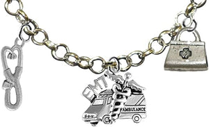 EMT, Paramedic, Adjustable Charm Necklace, Hypoallergenic, Safe-Nickel, Lead, Free