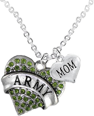 Army Mom Heart Necklace, Adjustable, Hypoallergenic, Will NOT Irritate Anyone with Sensitive Skin. Safe- Nickel, Lead and Cadmium Free