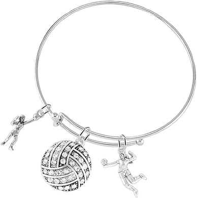 Crystal Volleyball, Adjustable, Safe-Hypoallergenic, Nickel, Lead, and Cadmium Free