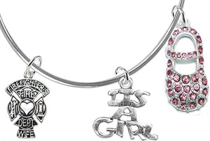 Firefighter's Wife's, It's A Girl, Bracelet, Hypoallergenic, Safe-Nickel, Lead, Cadmium Free