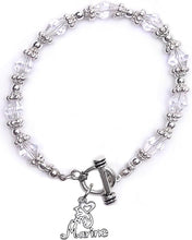 Marine, I Love My Marine, Clear Crystal Bracelet Hypoallergenic, Safe-Nickel, Lead, Cadmium Free
